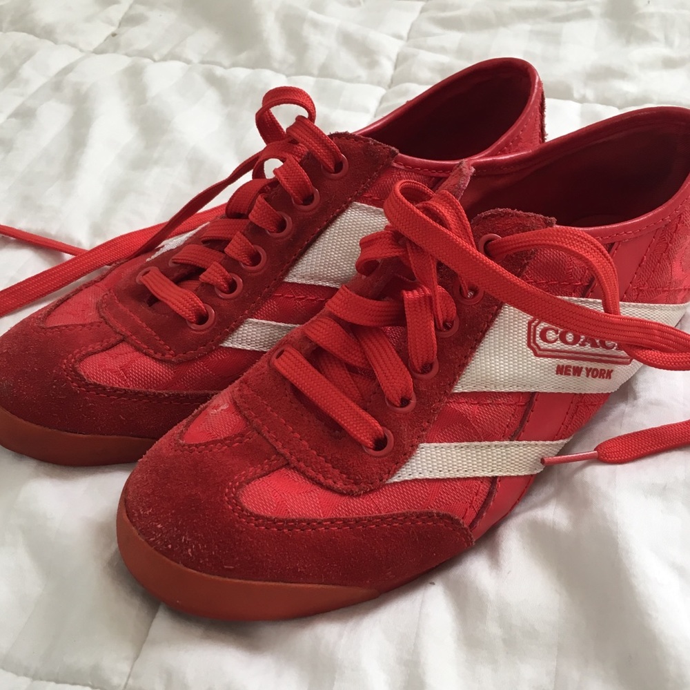 EUC Red Coach Sneakers